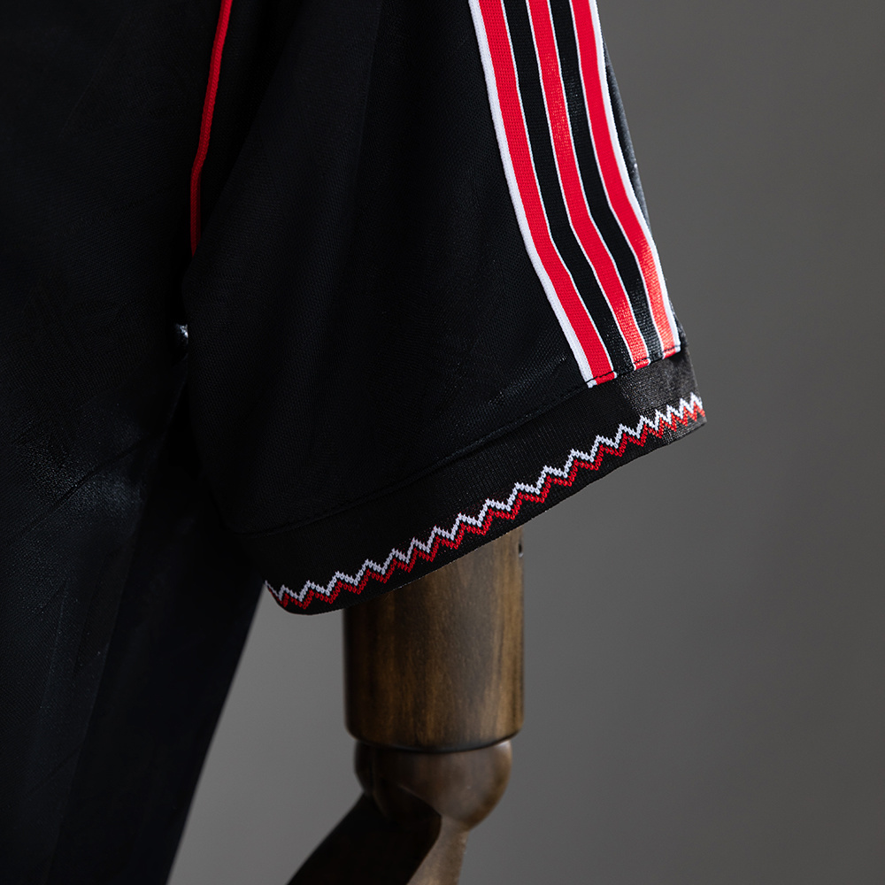 Manchester United LFSTLR 3-Stripes Black Shirt – Premium Lifestyle Football Top – Size S–3XL