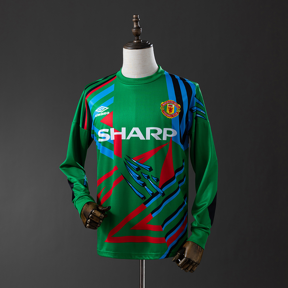 Manchester United 1992/94 Goalkeeper Long Sleeve Retro Jersey – Classic Replica Football Soccer Shirt – Size S–XXL