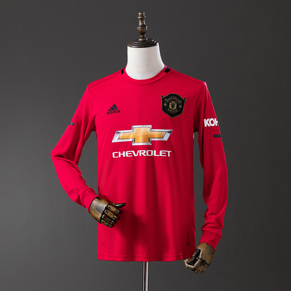 Manchester United 2019/20 Home Long Sleeve Retro Jersey – Classic Replica Football Soccer Shirt – Size S–XXL