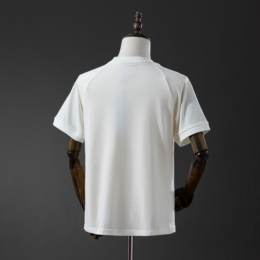 Manchester United Adidas Originals 3-Stripes Beige T-Shirt – Classic Replica Football Soccer Shirt – Size S–3XL