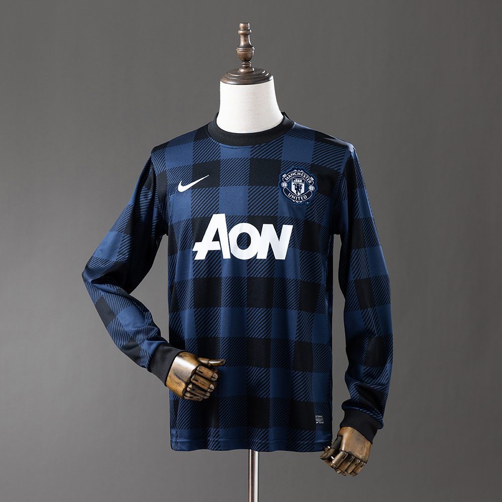 Manchester United 2013/14 Away Long Sleeve Retro Jersey – Classic Replica Football Soccer Shirt – Size S–XXL