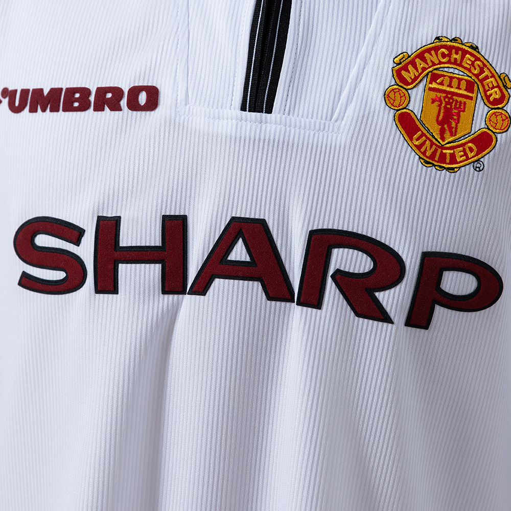 Manchester United 1998/99 White Retro Jersey – Classic Replica Football Soccer Shirt – Size S–XXL