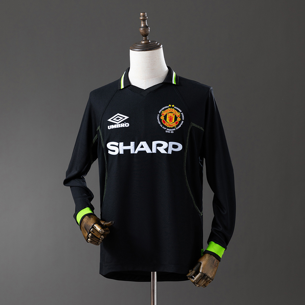 Manchester United 1998/99 2nd Away (Champions League Edition) Long Sleeve Retro Jersey – Classic Replica Football Soccer Shirt – Size S–XXL