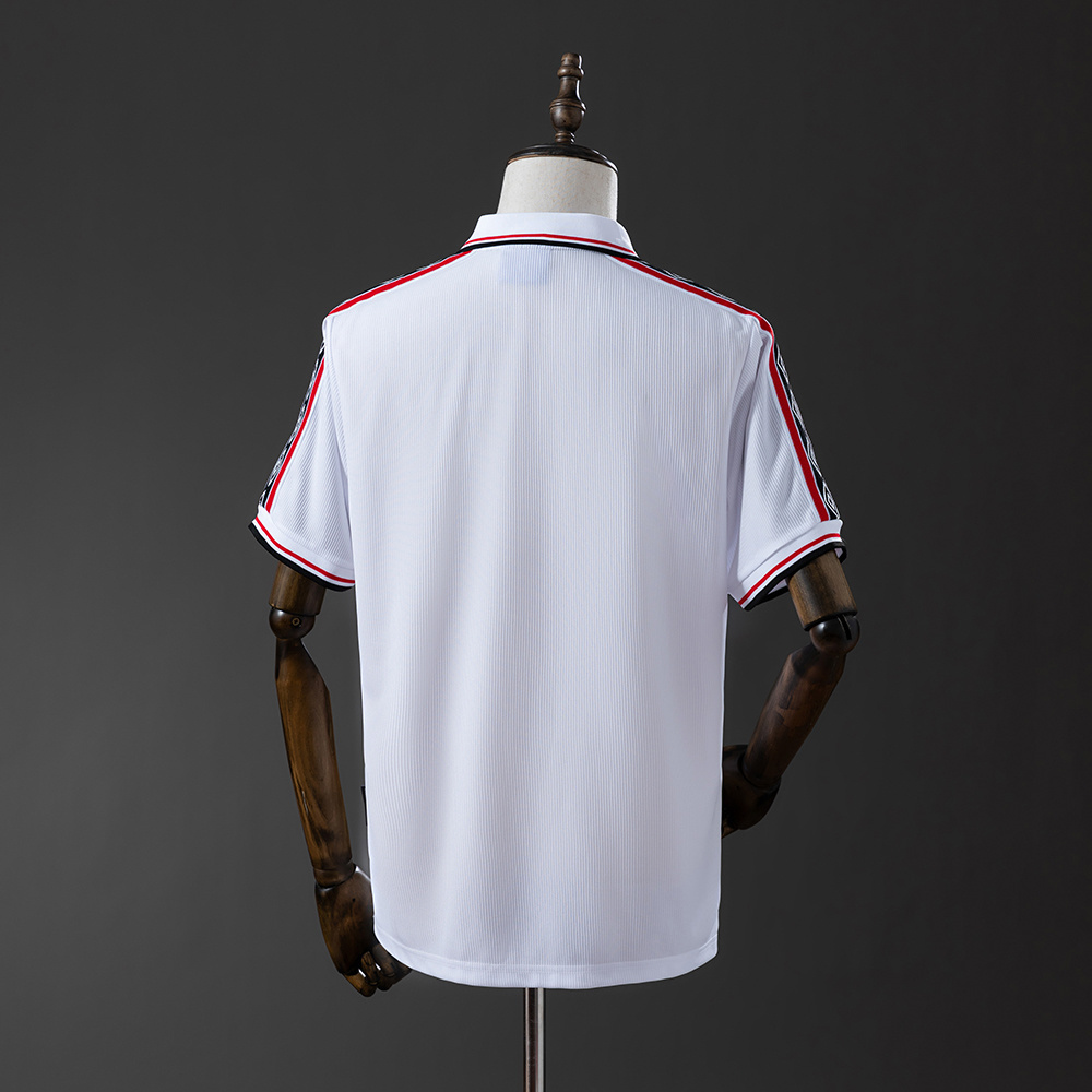 Manchester United 1998/99 White Retro Jersey – Classic Replica Football Soccer Shirt – Size S–XXL