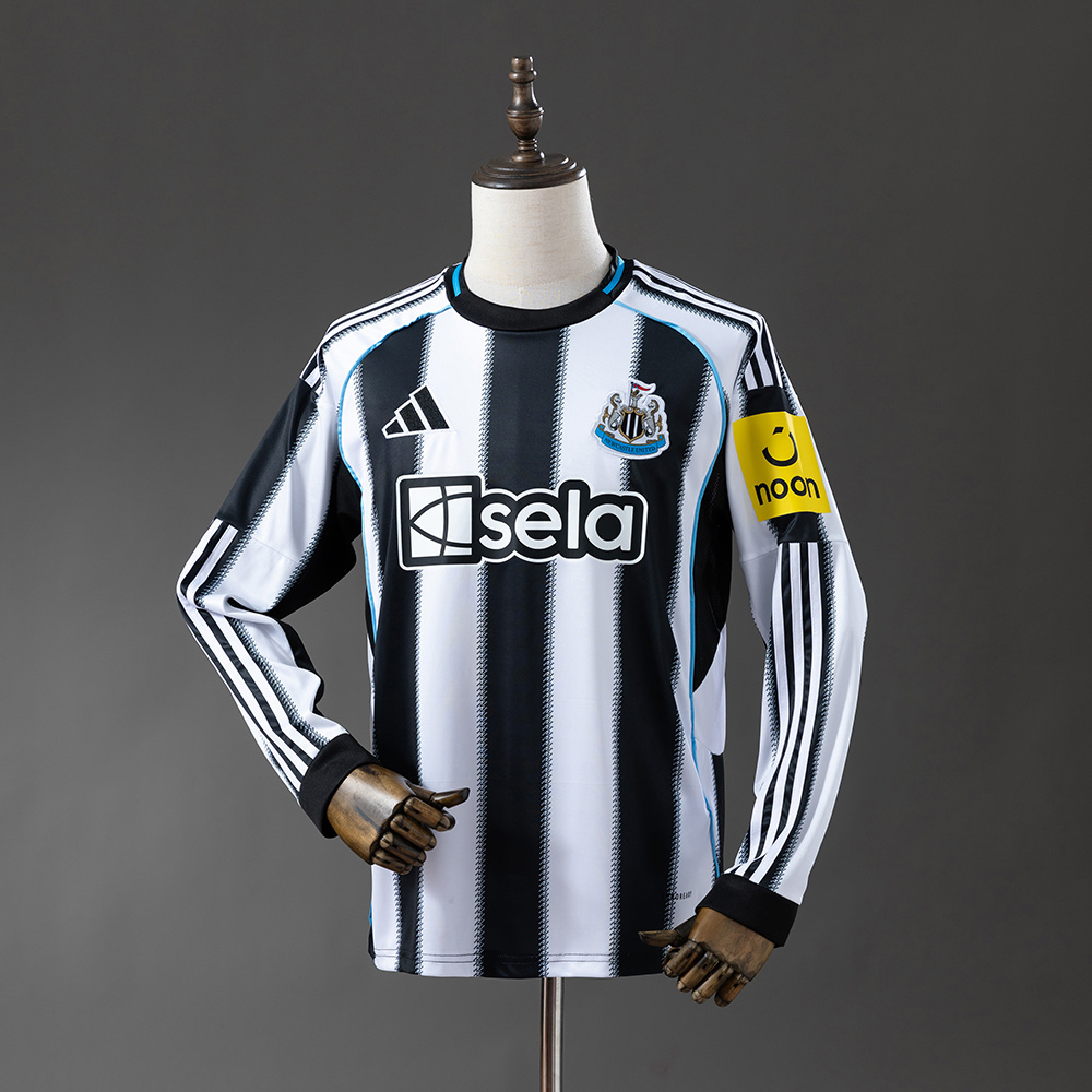 Newcastle United 25/26 Home Long Sleeve Jersey – Replica Football Soccer Shirt – Size S–4XL