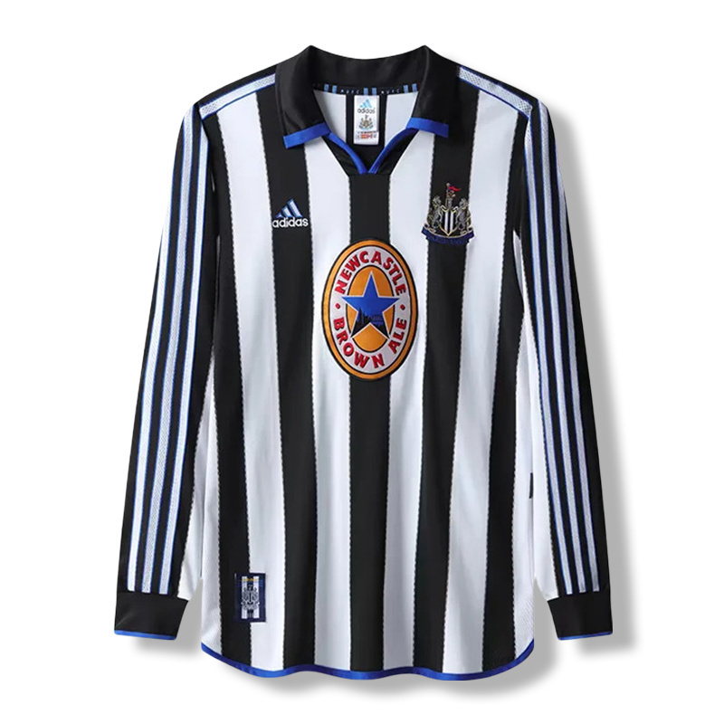 Newcastle United 1999/00 Home Long Sleeve Retro Jersey – Classic Football Shirt – Size S–XXL