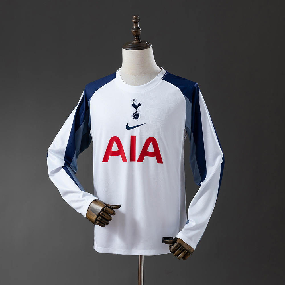 Tottenham Hotspur 25/26 Home Long Sleeve Jersey – Replica Football Soccer Shirt – Size S–4XL