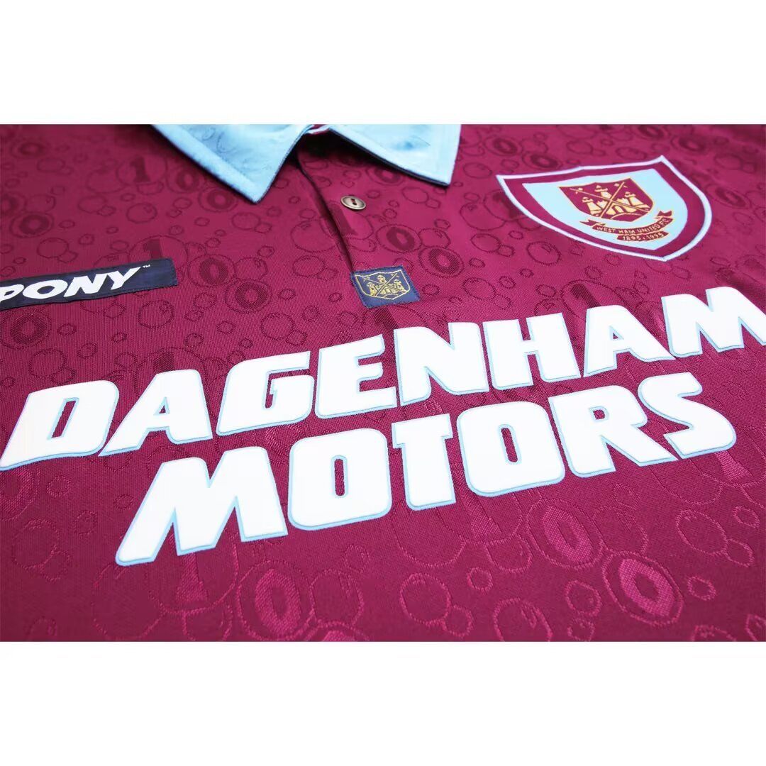 West Ham United 1995/97 Home Retro Jersey – Classic Football Shirt – Size S–XXL