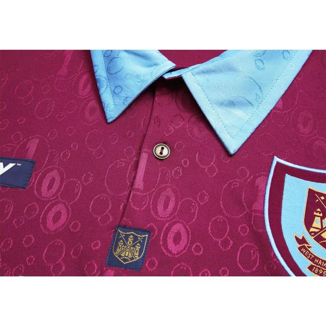 West Ham United 1995/97 Home Retro Jersey – Classic Football Shirt – Size S–XXL