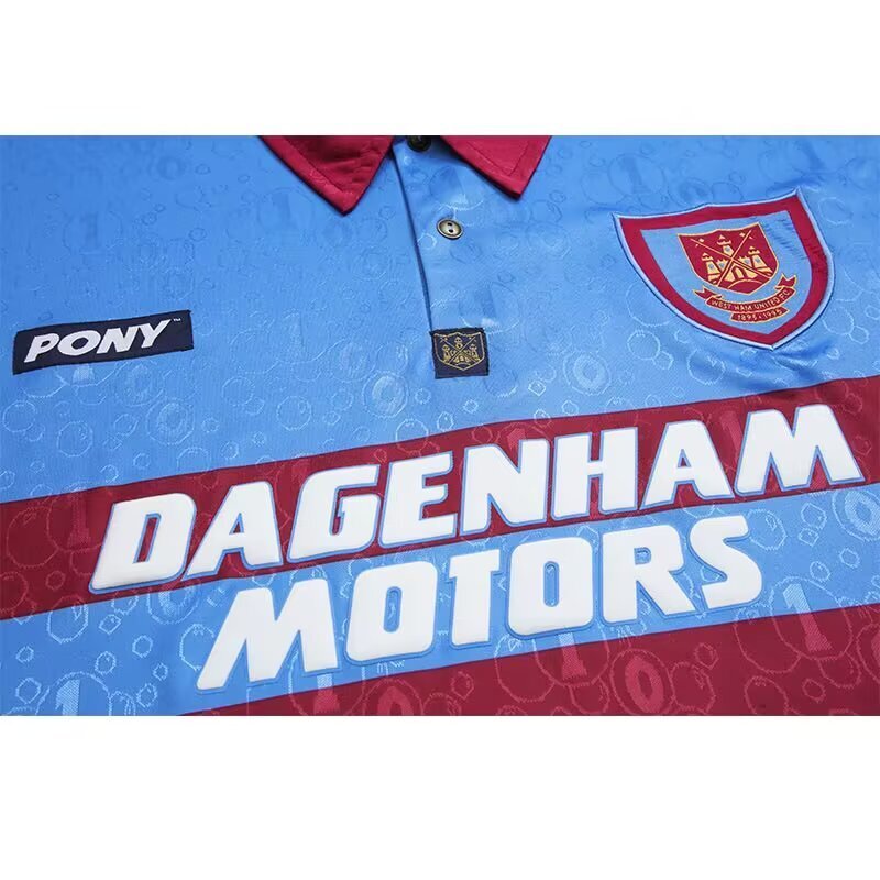 West Ham United 1995/97 Long Sleeve Away Retro Jersey – Classic Football Shirt – Size S–XXL