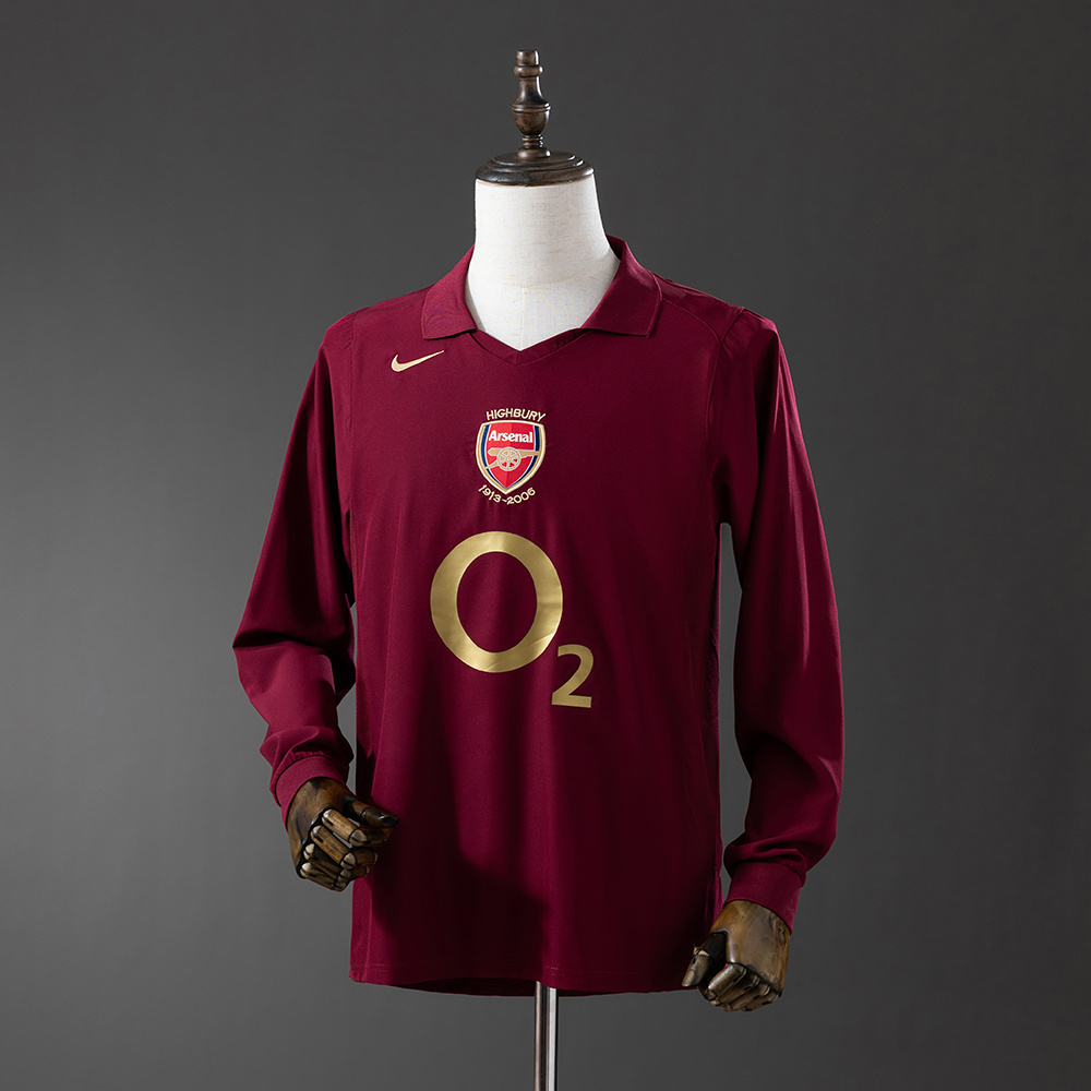 Arsenal 2005/06 Home Long Sleeve Retro Jersey – Classic Football Shirt – Size S–XXL