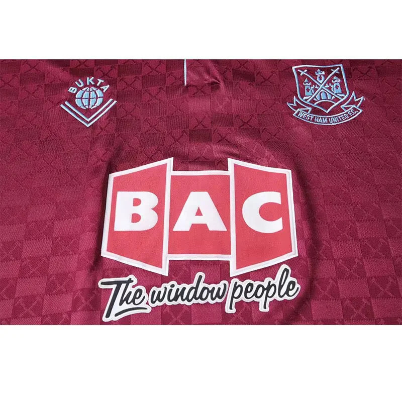 West Ham United 1989/90 Home Retro Jersey – Classic Football Shirt – Size S–XXL