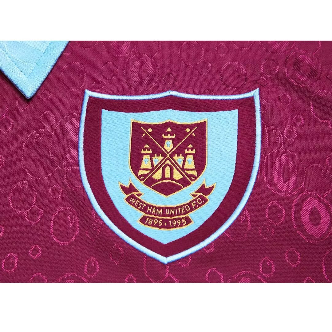 West Ham United 1995/97 Long Sleeve Home Retro Jersey – Classic Football Shirt – Size S–XXL