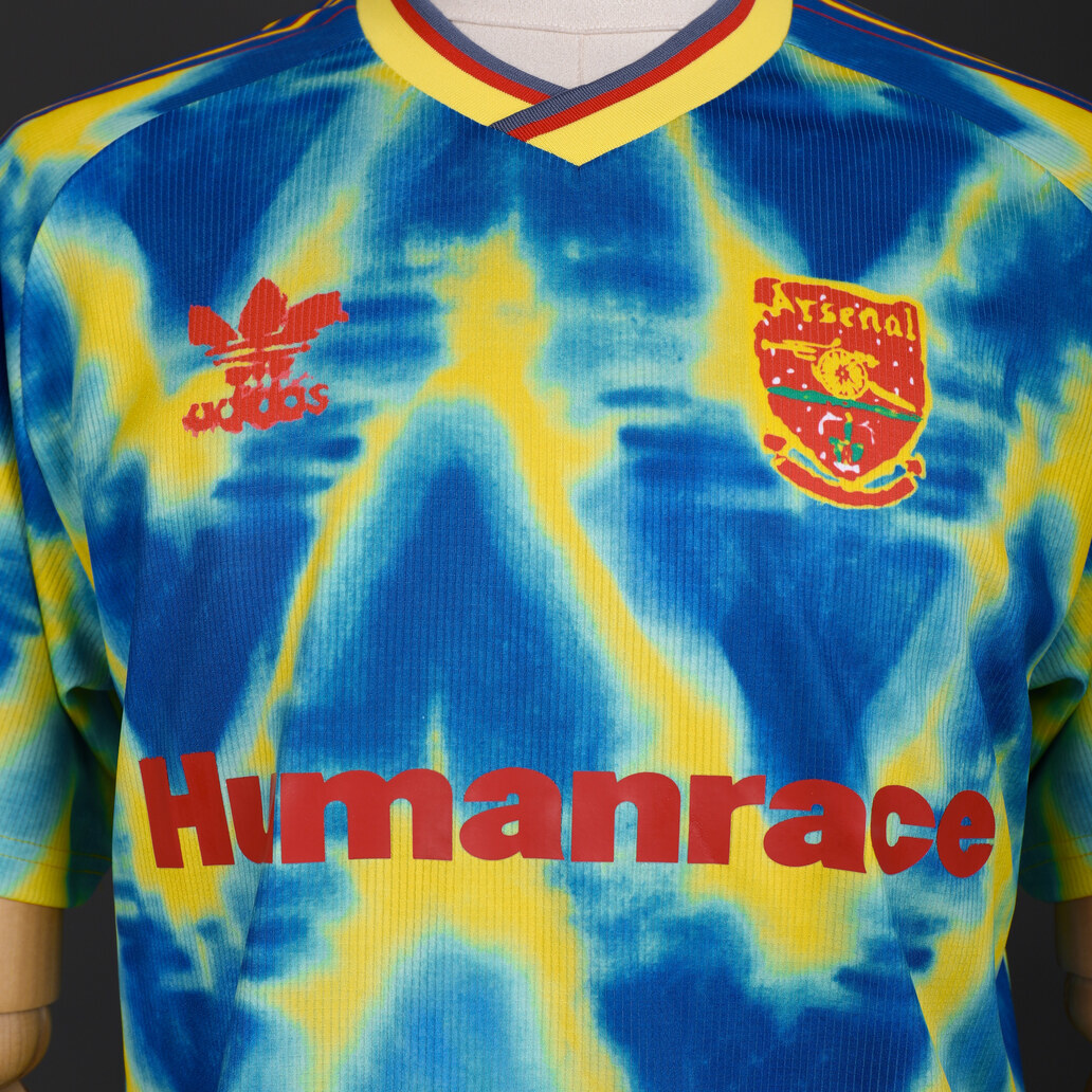 Arsenal 2020/21 Human Race Blue and Yellow Retro Jersey – Classic Football Shirt – Size S–XXL