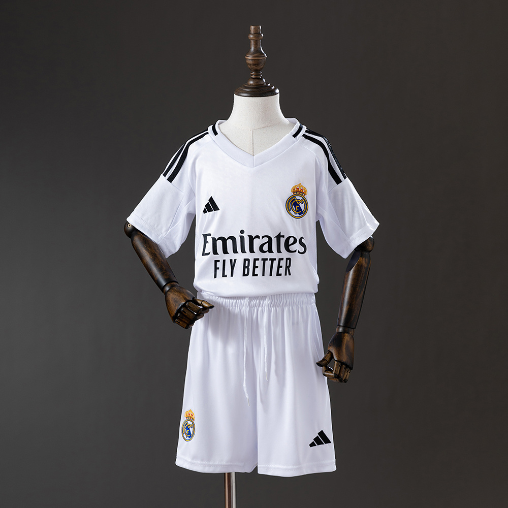 Real Madrid 24/25 Home Kids Kit Jersey – Replica Football Soccer Shirt – Size 16–28