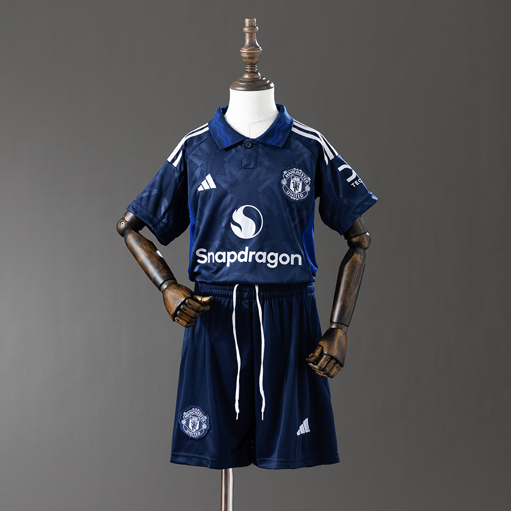 Manchester United 24/25 Away Kids Kit Jersey – Replica Football Soccer Shirt – Size 16–28