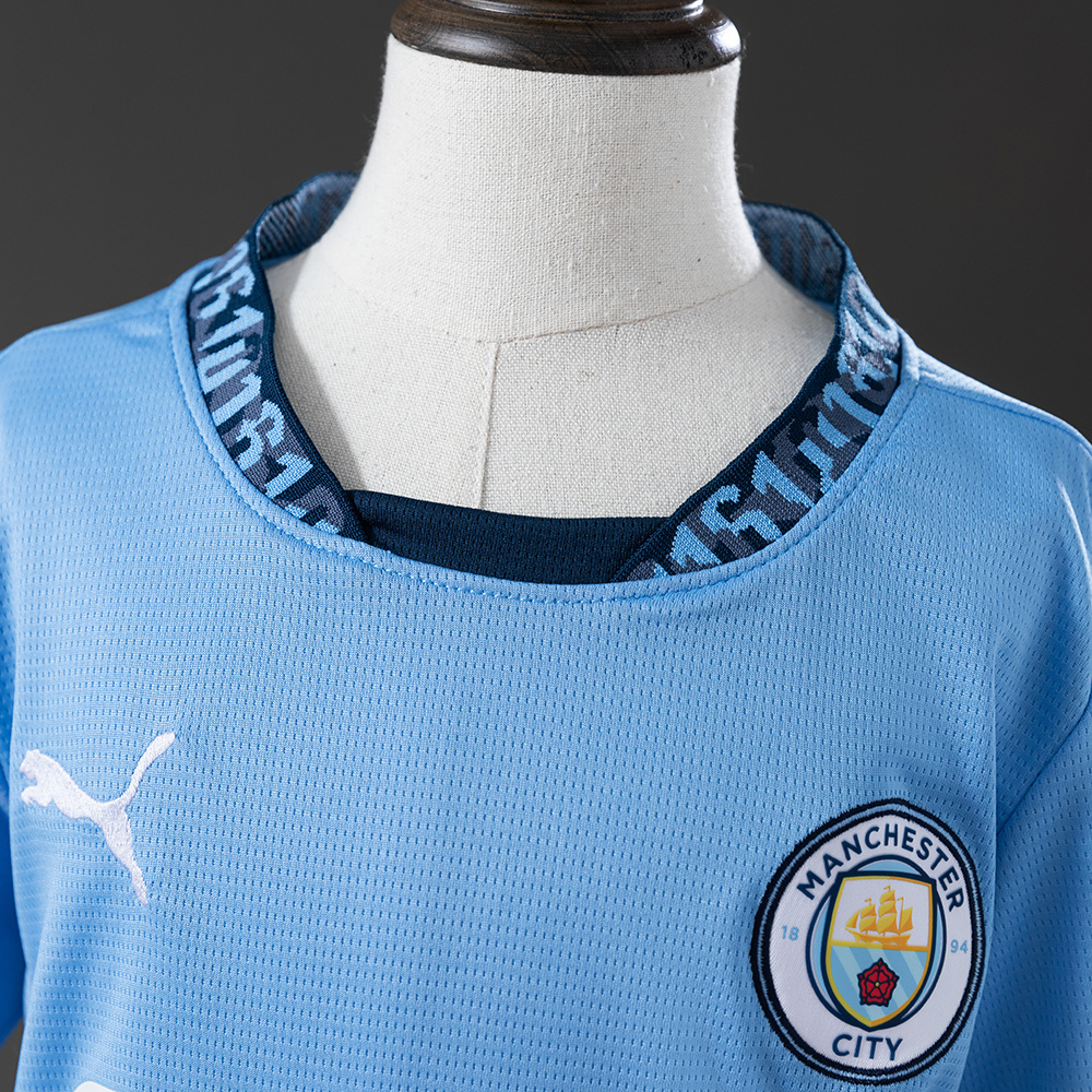 Manchester City 25/26 Home Kids Kit Jersey – Replica Football Soccer Shirt – Size 16–28