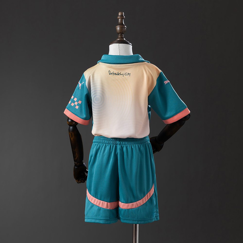 Manchester City 24/25 Fourth Away Kids Kit Jersey – Replica Football Soccer Shirt – Size 16–28