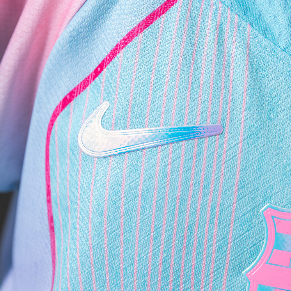 Barcelona 25/26 Concept Edition Teal Kids Kit Jersey – Replica Football Soccer Shirt – Size 16–28