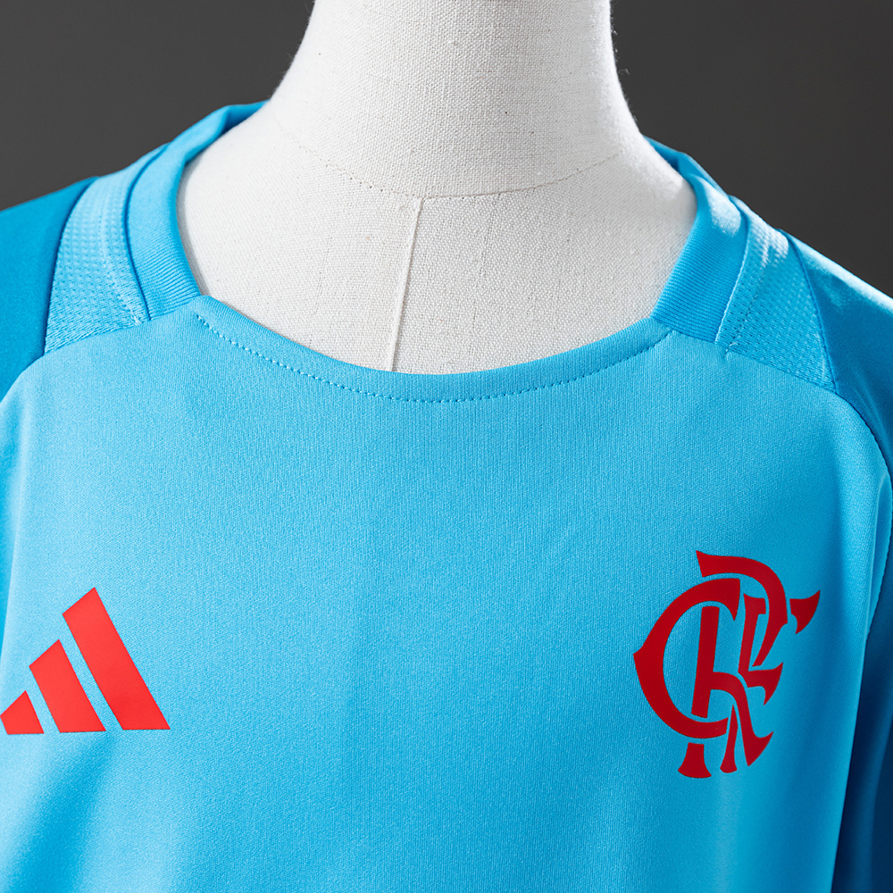 Flamengo 25/26 Training Suit – Cyan Kids Kit Jersey – Size 16–28