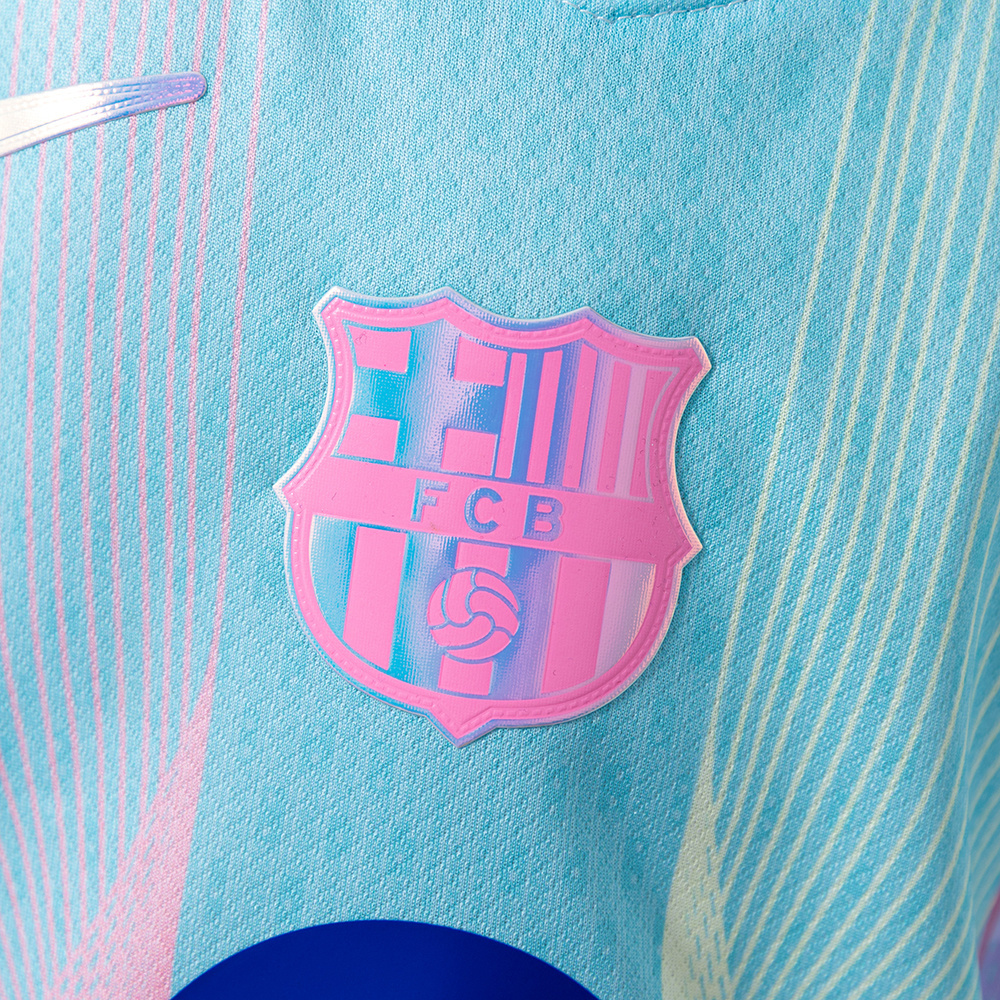 Barcelona 25/26 Concept Edition Teal Kids Kit Jersey – Replica Football Soccer Shirt – Size 16–28