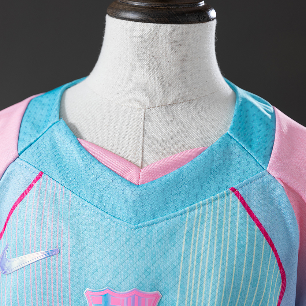 Barcelona 25/26 Concept Edition Teal Kids Kit Jersey – Replica Football Soccer Shirt – Size 16–28