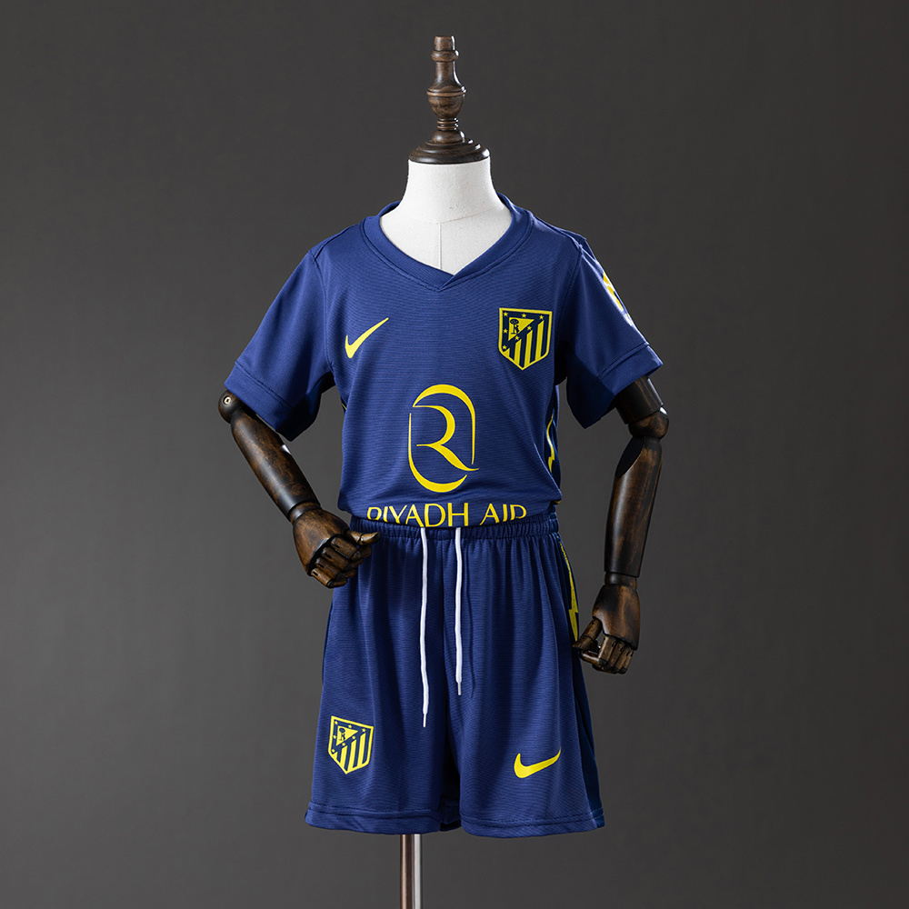 Atletico Madrid 25/26 Away Kids Kit Jersey – Replica Football Soccer Shirt – Size 16–28