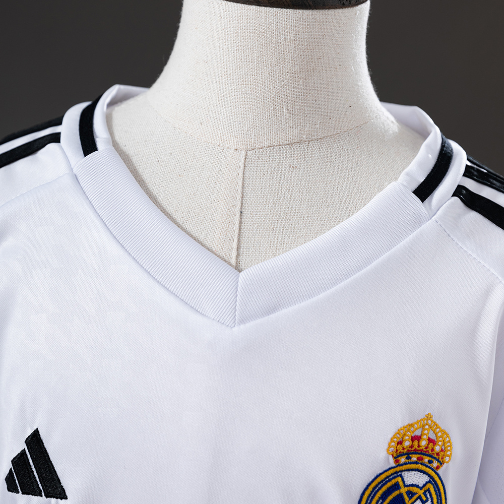 Real Madrid 24/25 Home Kids Kit Jersey – Replica Football Soccer Shirt – Size 16–28