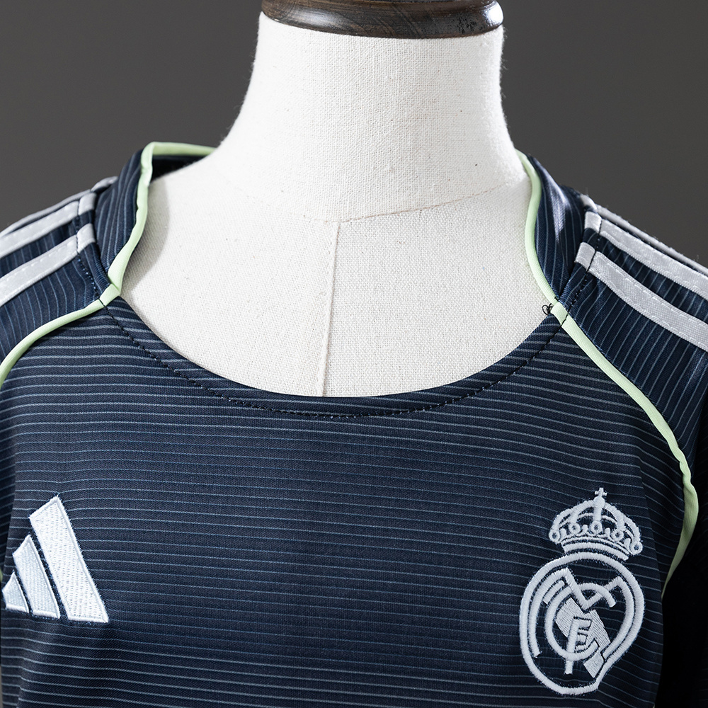 Real Madrid 25/26 Away Kids Kit Jersey – Replica Football Soccer Shirt – Size 16–28