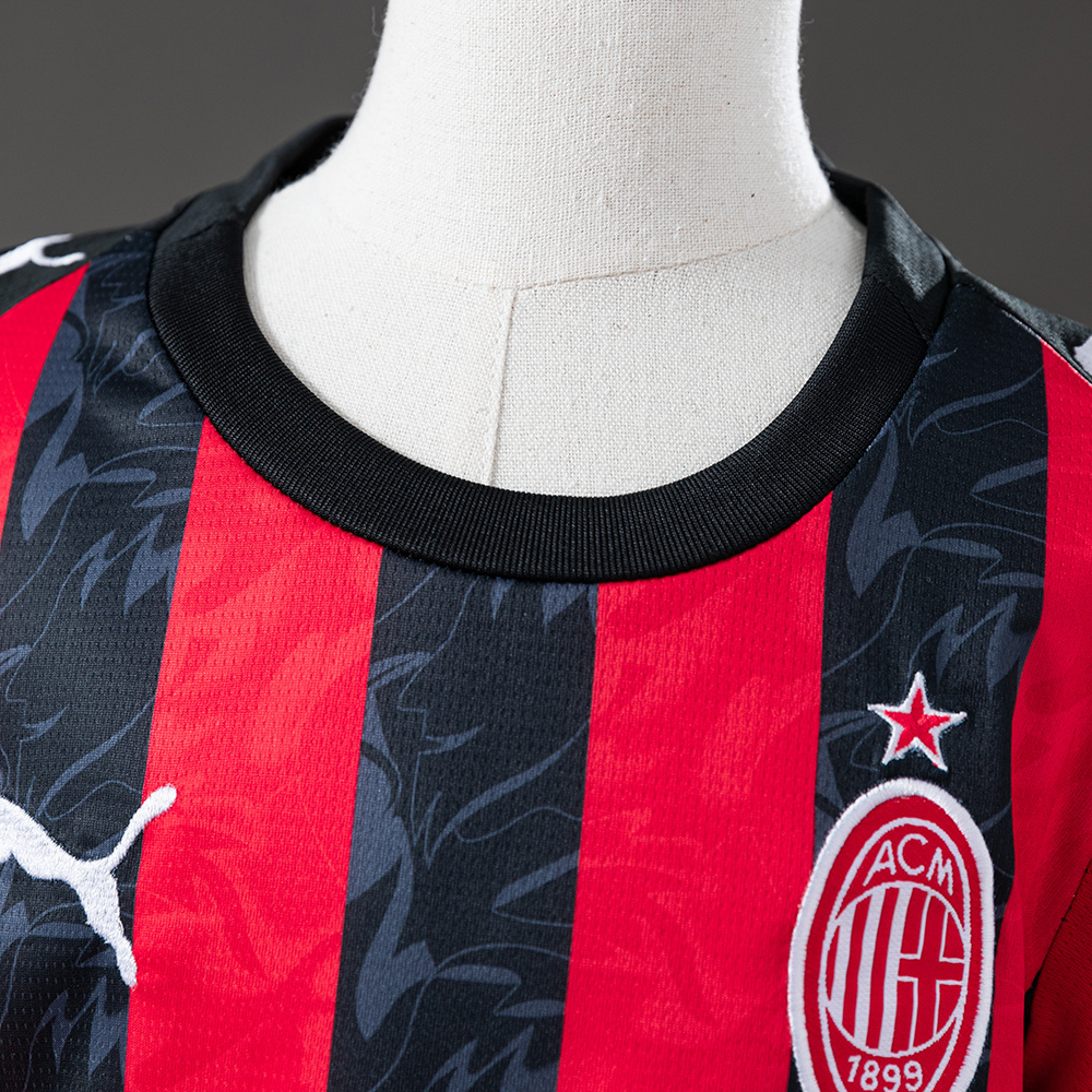AC Milan 25/26 Home Kids Kit Jersey – Replica Football Soccer Shirt – Size 16–28