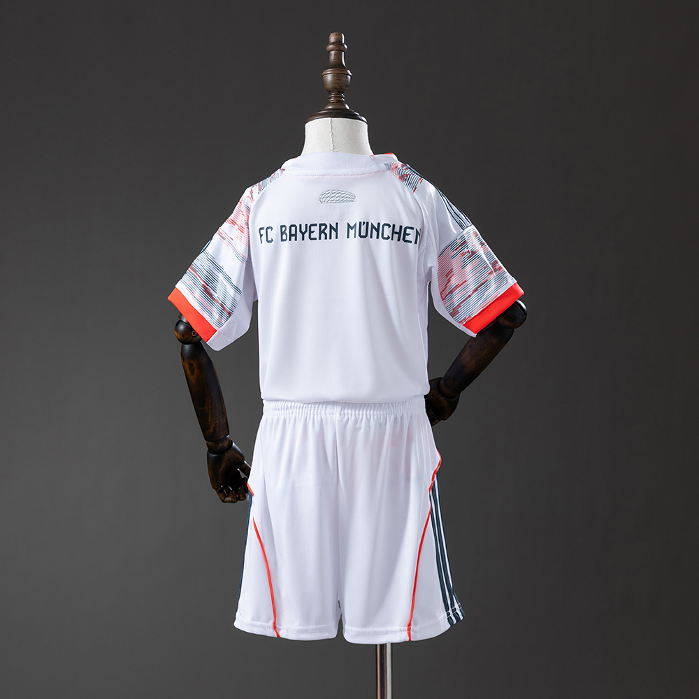 Bayern Munich 25/26 Away Kids Kit Jersey – Replica Football Soccer Shirt – Size 16–28