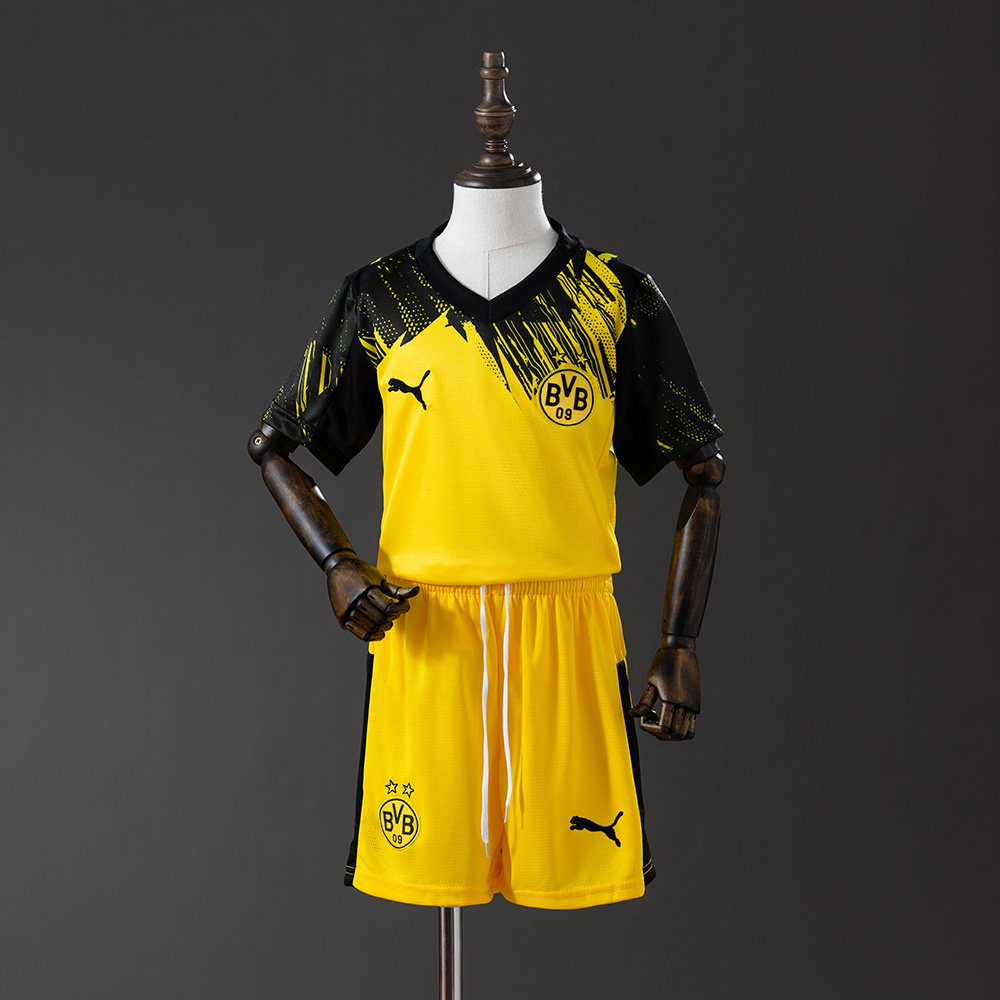 Dortmund 25/26 Home Kids Kit Jersey – Replica Football Soccer Shirt – Size 16–28