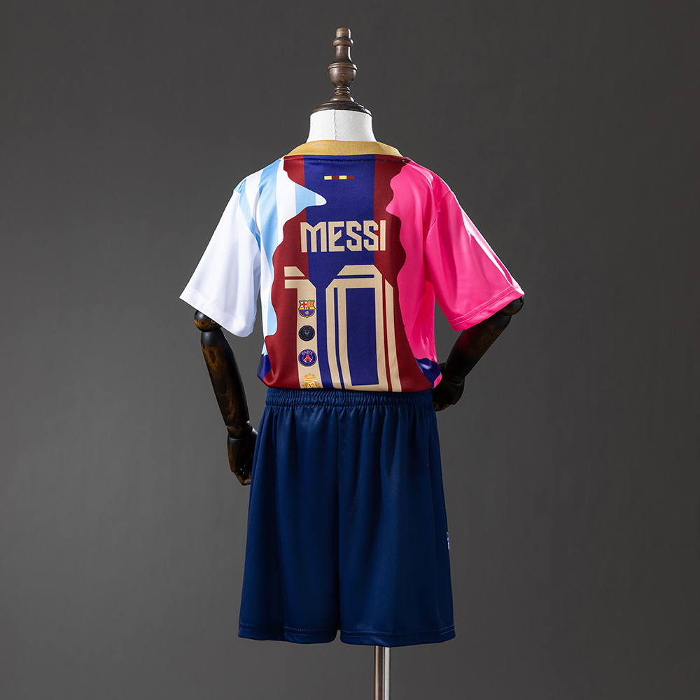 Messi 25/26 Commemorative Kids Kit Jersey – Replica Football Soccer Shirt – Size 16–28