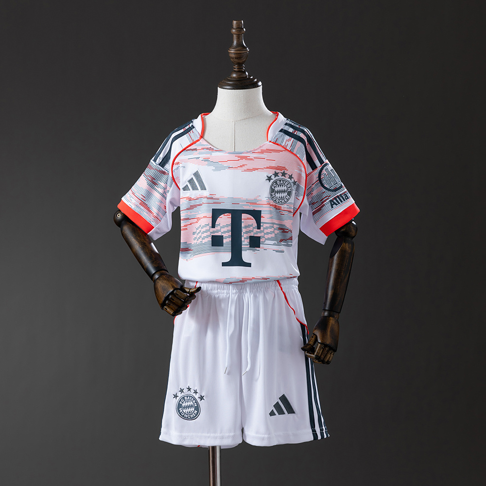 Bayern Munich 25/26 Away Kids Kit Jersey – Replica Football Soccer Shirt – Size 16–28