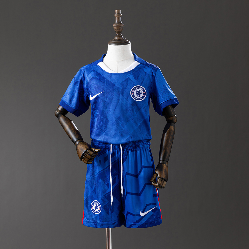 Chelsea 25/26 Home Kids Kit Jersey – Replica Football Soccer Shirt – Size 16–28