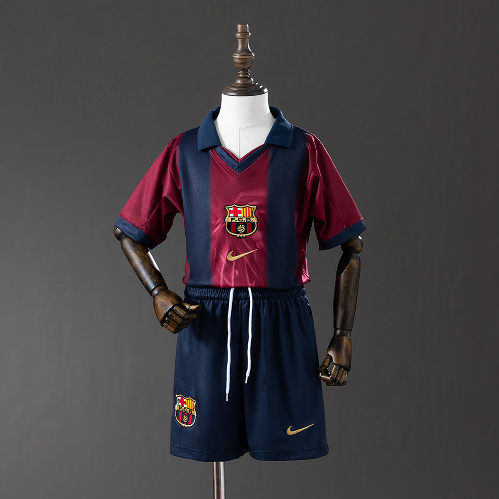 Barcelona x Travis Scott Retro Kids Kit Jersey – Replica Football Soccer Shirt – Size 16–28