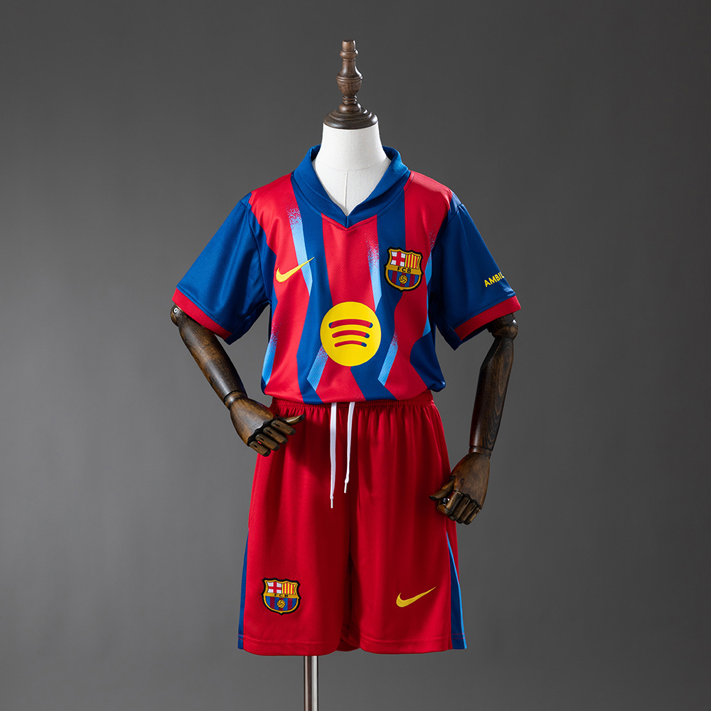 Barcelona 25/26 Fourth Kids Kit Jersey – Replica Football Soccer Shirt – Size 16–28