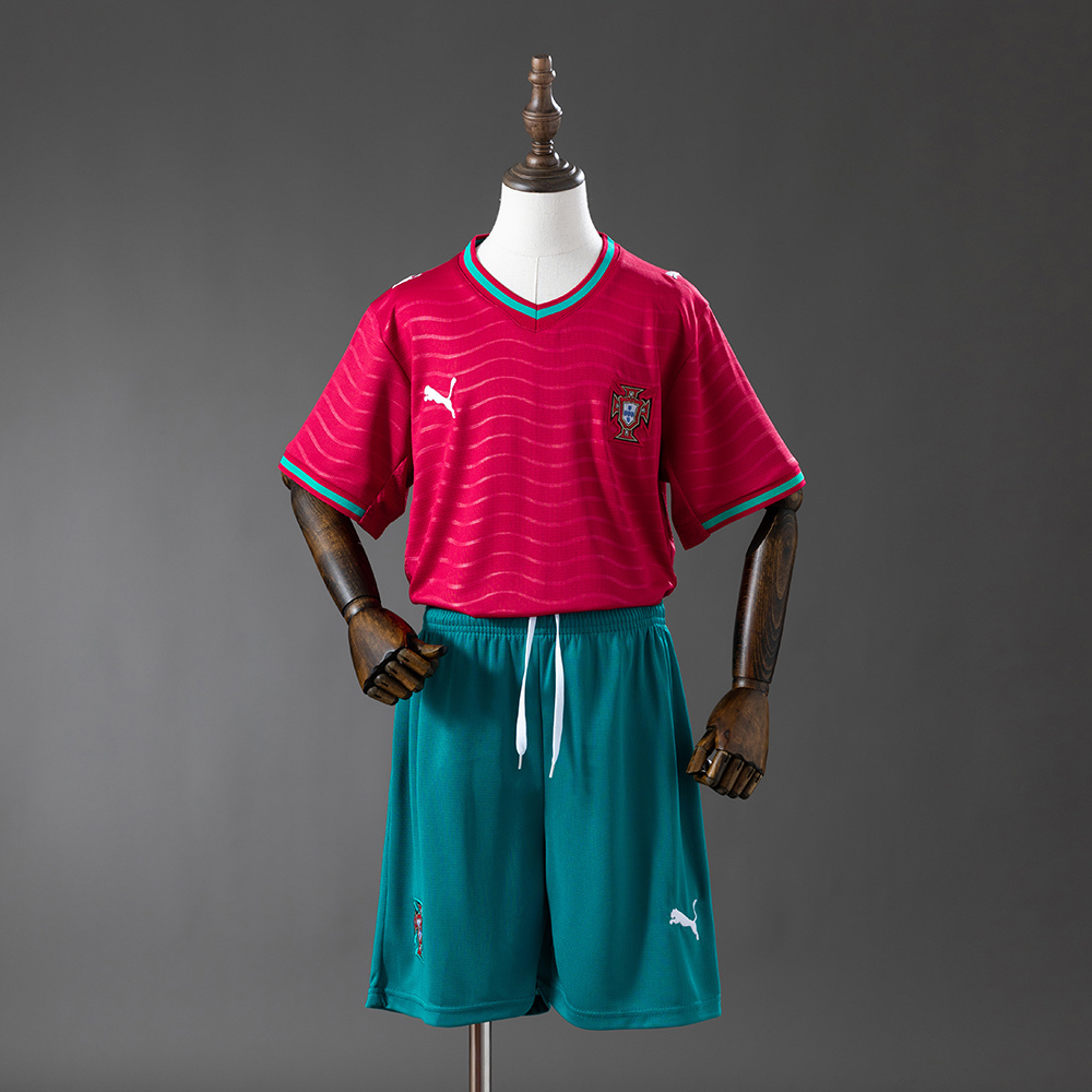 Portugal 2026 Home Kids Kit Jersey – Replica Football Soccer Shirt – Size 16–28