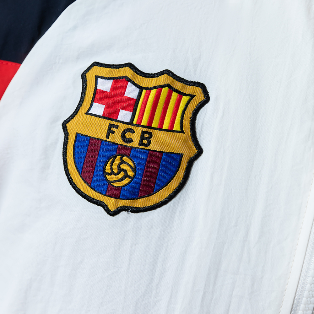 Barcelona White Retro Windbreaker – Replica Football Soccer Outfit