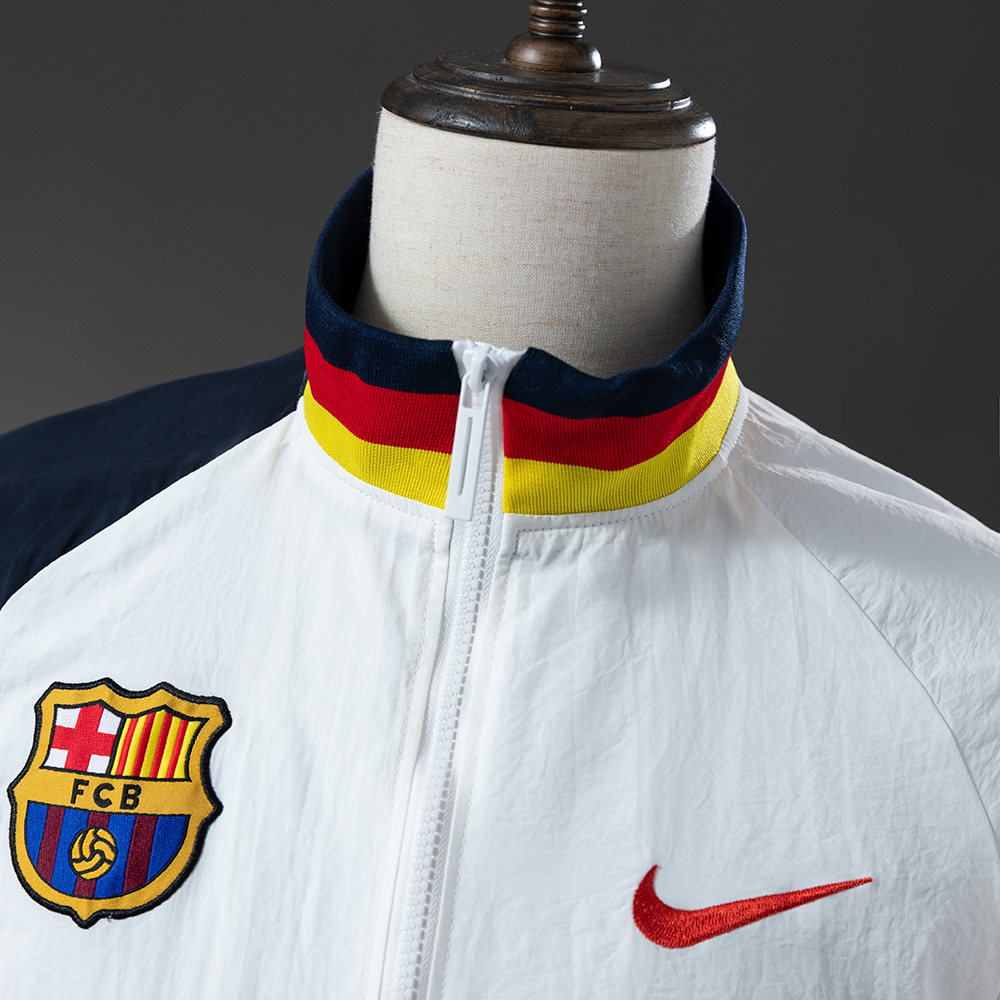 Barcelona White Retro Windbreaker – Replica Football Soccer Outfit