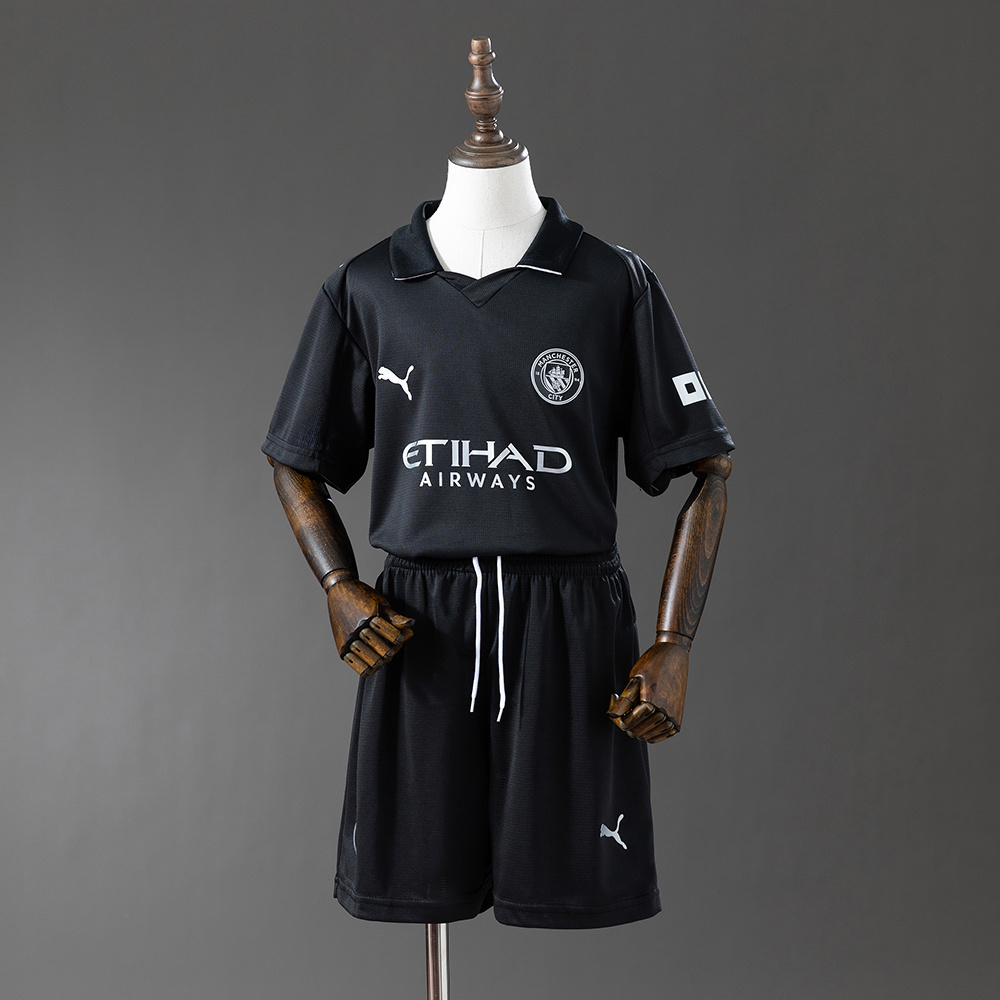 Manchester City 25/26 Away Full Kids Kit Jersey – Replica Football Soccer Shirt – Size 16–28