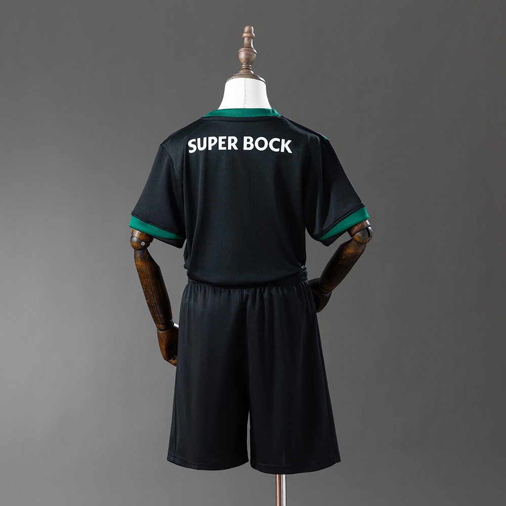 Sporting CP 25/26 Kids Kit Alternative Jersey Black – Replica Football Soccer Shirt – Size 16–28