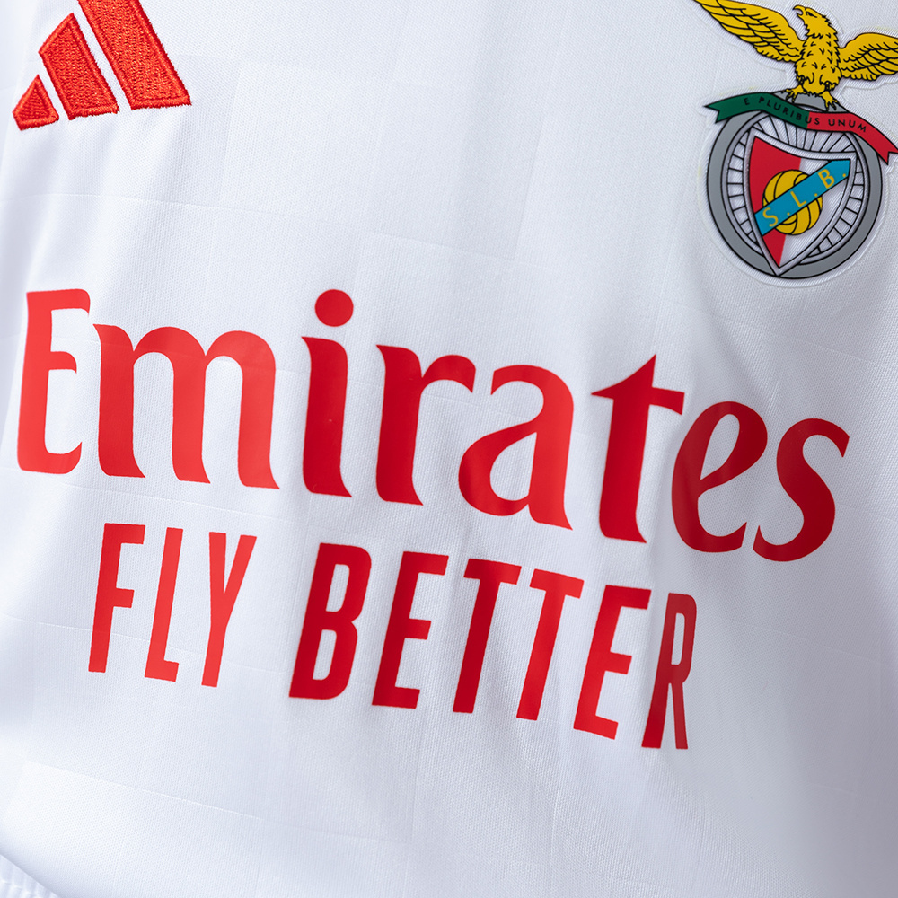 Benfica 25/26 Kids Kit White Away Jersey – Replica Football Soccer Shirt – Size 16–28