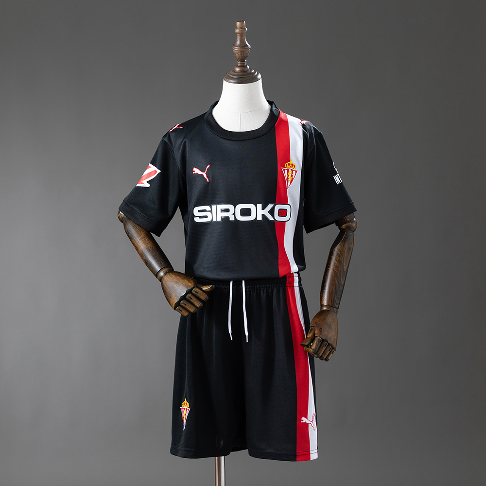 Sporting de Gijón 25/26 Away Kids Kit Jersey – Replica Football Soccer Shirt – Size 16–28