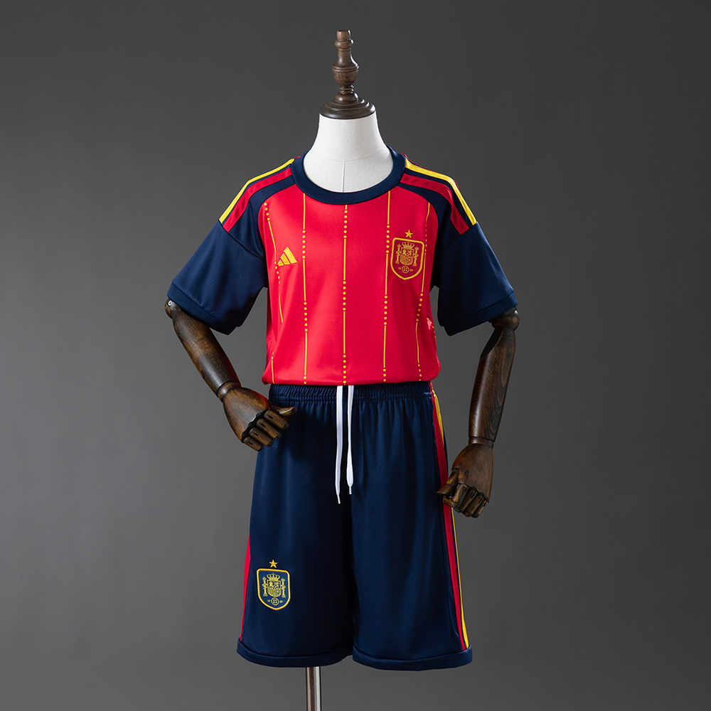 Spain 2026 Home Kids Kit Jersey – Replica Football Soccer Shirt – Size 16–28