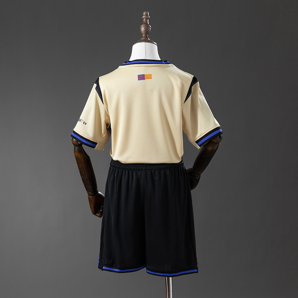 Barcelona 25/26 Away Full Kids Kit Jersey – Replica Football Soccer Shirt – Size 16–28