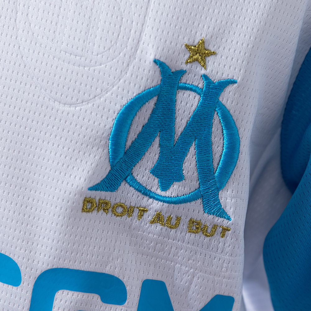Olympique Marseille 25/26 Home Kids Kit Jersey – Replica Football Soccer Shirt – Size 16–28