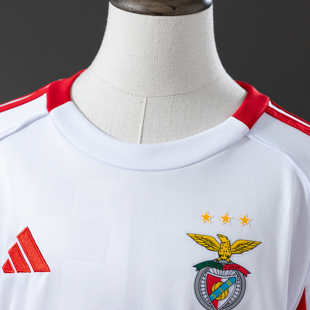 Benfica 25/26 Kids Kit White Away Jersey – Replica Football Soccer Shirt – Size 16–28