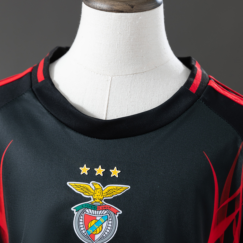 Benfica 25/26 Kids Kit Black Training Jersey – Replica Football Soccer Shirt – Size 16–28