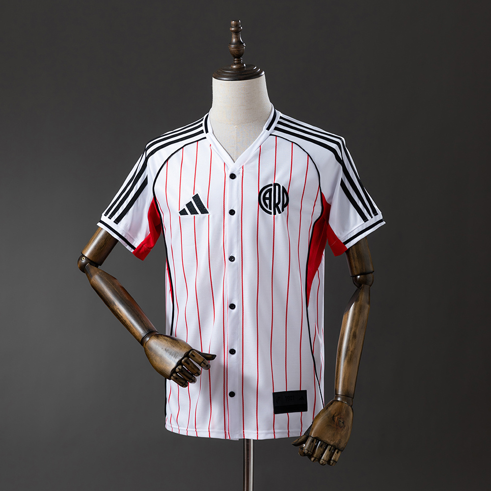 River Plate 25/26 US Pack Full-Button Baseball Jersey White – Replica Shirt